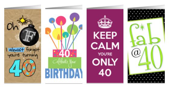 40th Birthday Cards