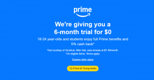 Special Amazon Prime Trial for Young Adults ($0!)
